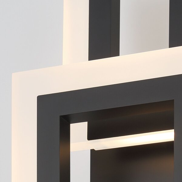 LED Wandleuchte Schwarz 40,6 cm hoch Metall 3000 K 802 lm