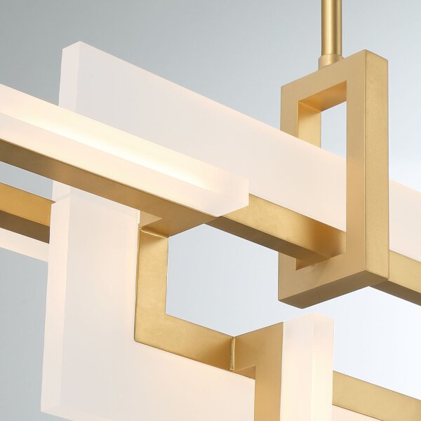 LED Hängeleuchte Modern B: 84 cm in Gold 3000 K ELRIC
