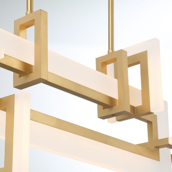 LED Hängeleuchte Modern B: 84 cm in Gold 3000 K ELRIC