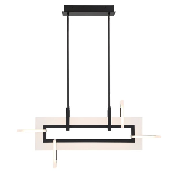 Moderne Pendelleuchte LED Schwarz Weiß B: 84 cm 3000 K