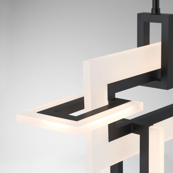 Moderne Pendelleuchte LED Schwarz Weiß B: 84 cm 3000 K