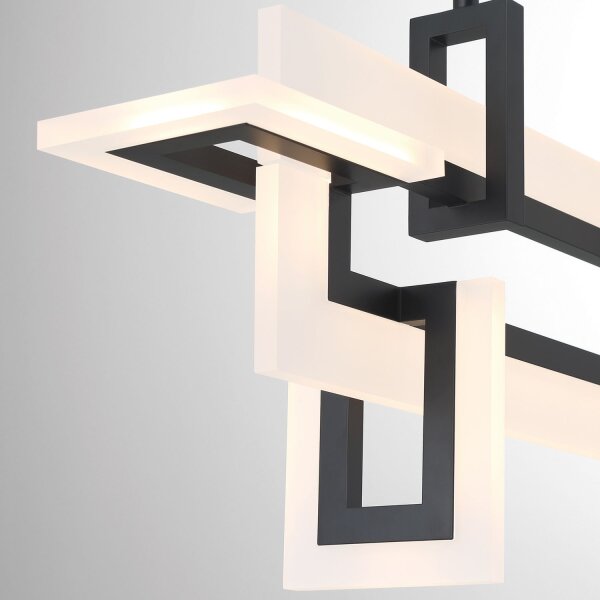 Moderne Pendelleuchte LED Schwarz Weiß B: 84 cm 3000 K