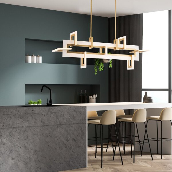 Hängeleuchte LED Metall in Gold B: 122,8 cm Modern Design