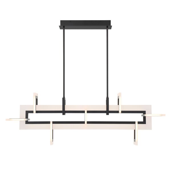 LED Hängelampe Metall Schwarz Weiß 122,8 cm lang Modern