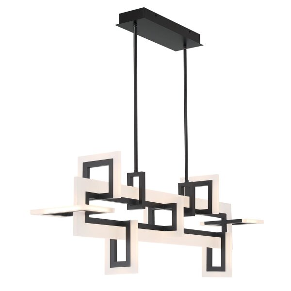 LED Hängelampe Metall Schwarz Weiß 122,8 cm lang Modern