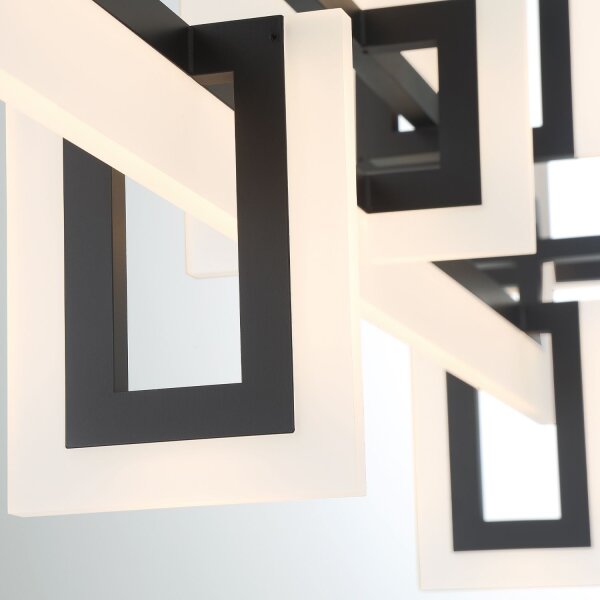 LED Hängelampe Metall Schwarz Weiß 122,8 cm lang Modern