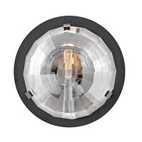 Wandleuchte Schwarz klein Ø 22 cm rund Metall Glas...