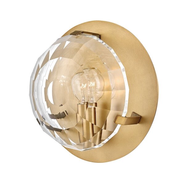 Wandlampe Metall Glas Ø 22 cm rund E14 in Messing Antik