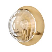 Wandlampe Metall Glas &Oslash; 22 cm rund E14 in Messing Antik