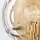Wandlampe Metall Glas Ø 22 cm rund E14 in Messing Antik