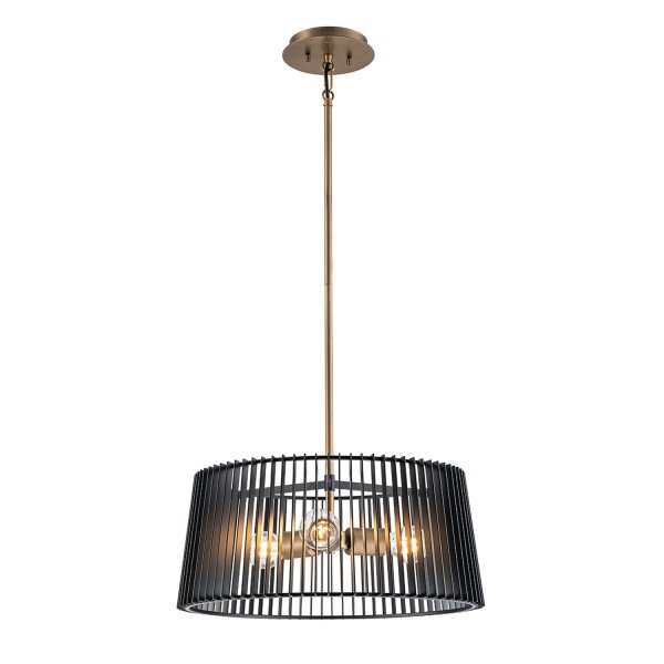 Hängelampe Schwarz Messing Ø 47 cm 3x E27 Vintage Design