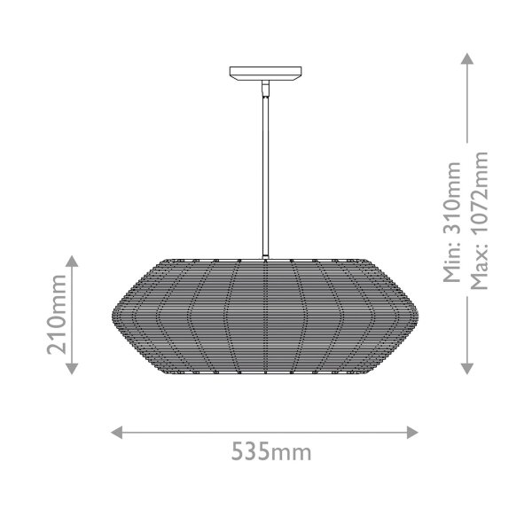 Boho Hängeleuchte Rattan Ø 53,5 cm 3x E14 Modern ESMOND