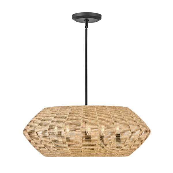 Hängelampe Boho Ø 71 cm Rattan Metall 5x E14 ESMOND