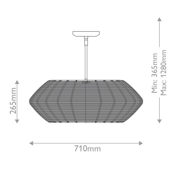 Hängelampe Boho Ø 71 cm Rattan Metall 5x E14 ESMOND