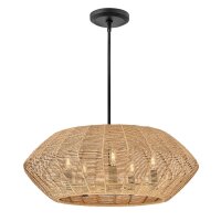 Hängelampe Boho Ø 71 cm Rattan Metall 5x E14...