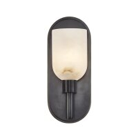 Wandleuchte Alabaster Metall E14 22,9 cm hoch Jugendstil