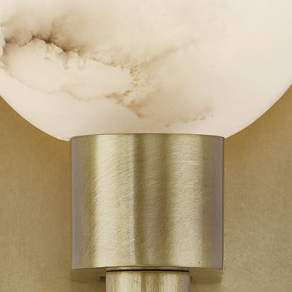 Wandlampe klein H: 22,9 cm Alabaster Metall E14