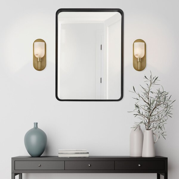 Wandlampe klein H: 22,9 cm Alabaster Metall E14