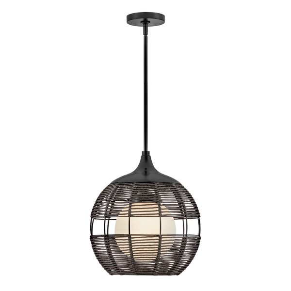 Pendelleuchte außen IP44 Ø 35,9 cm Schwarz Weiß FARAM