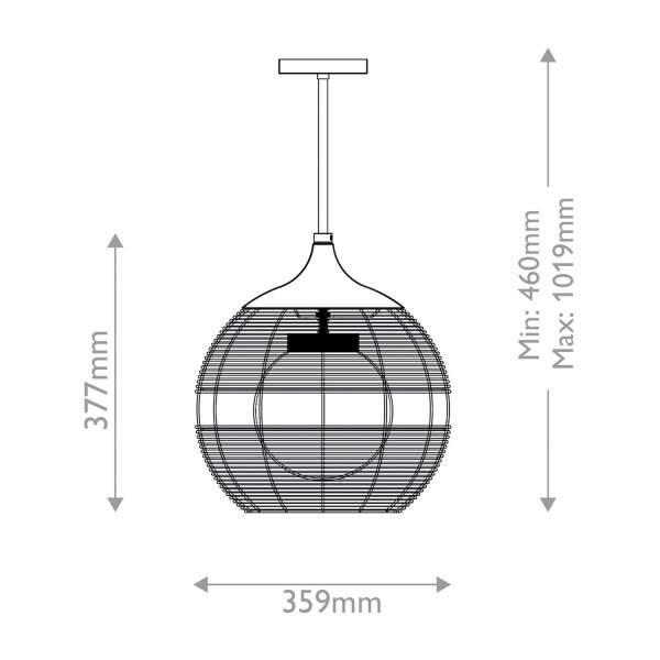 Pendelleuchte außen IP44 Ø 35,9 cm Schwarz Weiß FARAM