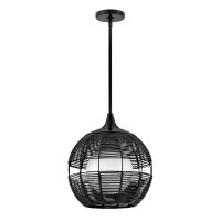Pendelleuchte außen IP44 Ø 35,9 cm Schwarz...