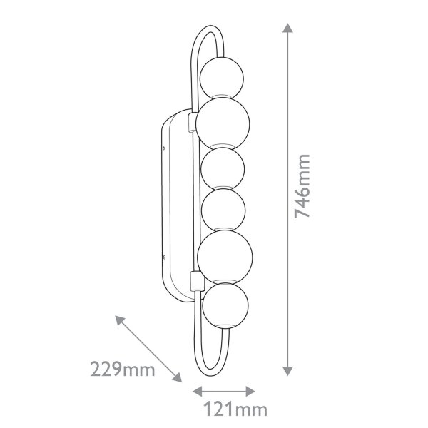 Wandlampe LED groß H: 74,6 cm in Messing 3000K warmweiß