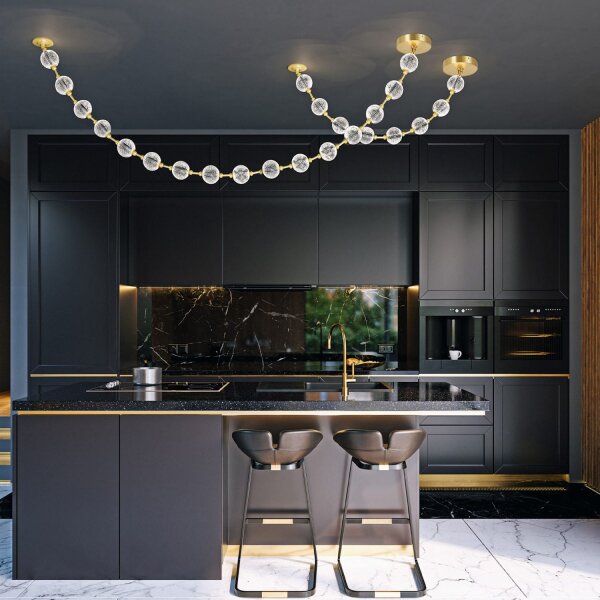 Hängeleuchte LED H: max. 152,4 cm verstellbar Art Déco