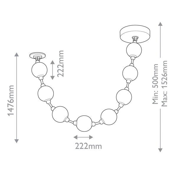 Hängeleuchte LED H: max. 152,4 cm verstellbar Art Déco
