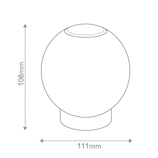 LED Tischleuchte Akku Touch Dimmer Ø 11,1 cm Kugel kabellos