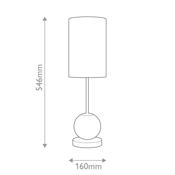 Tischleuchte LED Sockel H: 54,6cm Leinenschirm in Messing Weiß