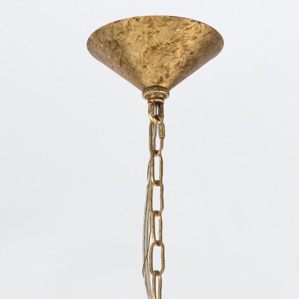 Pendelleuchte Rauchglas Metall Ø 57,2 cm in Gold Antik Grau
