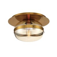 Deckenleuchte rund Ø 25 cm klein Metall Glas E27...