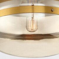 Deckenleuchte Rauchglas Metall Ø 34,8 cm E27 FLORIN