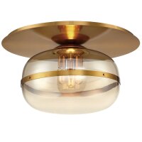 Deckenleuchte rund D: 50 cm Metall Rauchglas für 3x E27