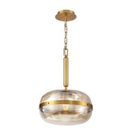Hängeleuchte rund Ø 36 cm Rauchglas Metall in...