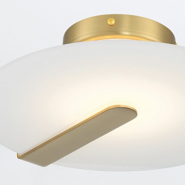 LED Deckenlampe rund Ø 31 cm 3000 K 520 lm Metall Glas