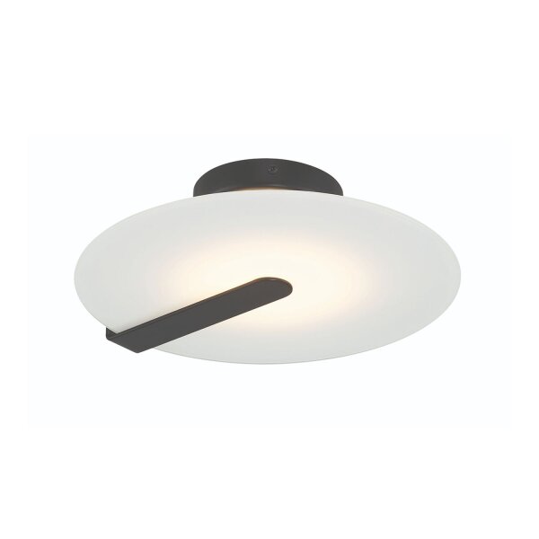 LED Deckenleuchte Schwarz Weiß Ø 31 cm rund Glas Metall