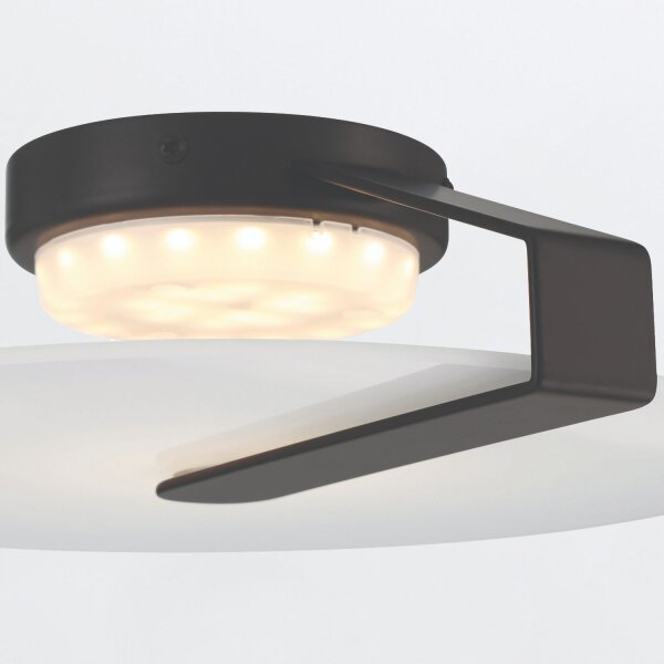 LED Deckenleuchte Schwarz Weiß Ø 31 cm rund Glas Metall