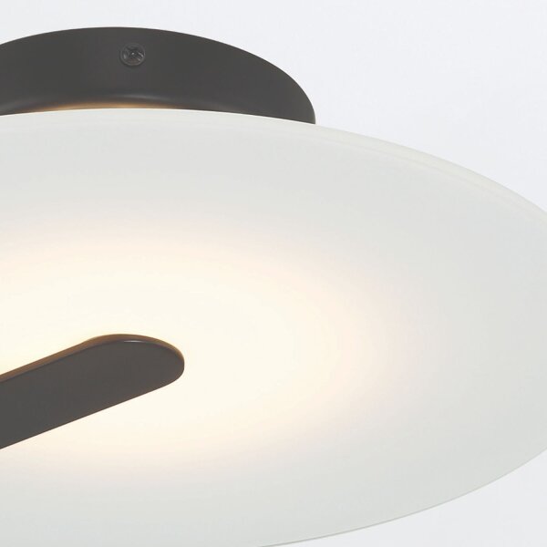 LED Deckenleuchte Schwarz Weiß Ø 31 cm rund Glas Metall