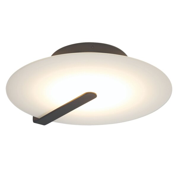 LED Deckenlampe rund Ø 43,2 cm Schwarz Weiß Metall Glas