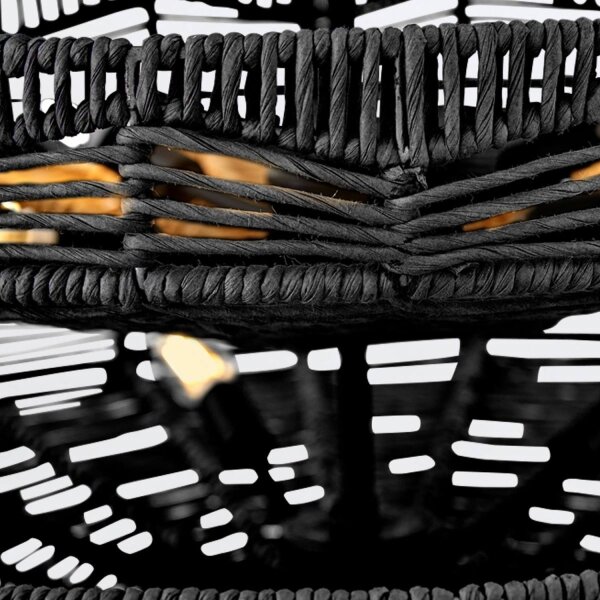Kronleuchter Schwarz groß Ø 76,2 cm Rattan Metall GARRON