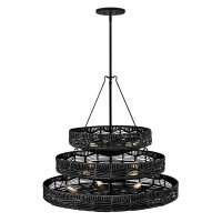 Kronleuchter Schwarz groß Ø 76,2 cm Rattan...