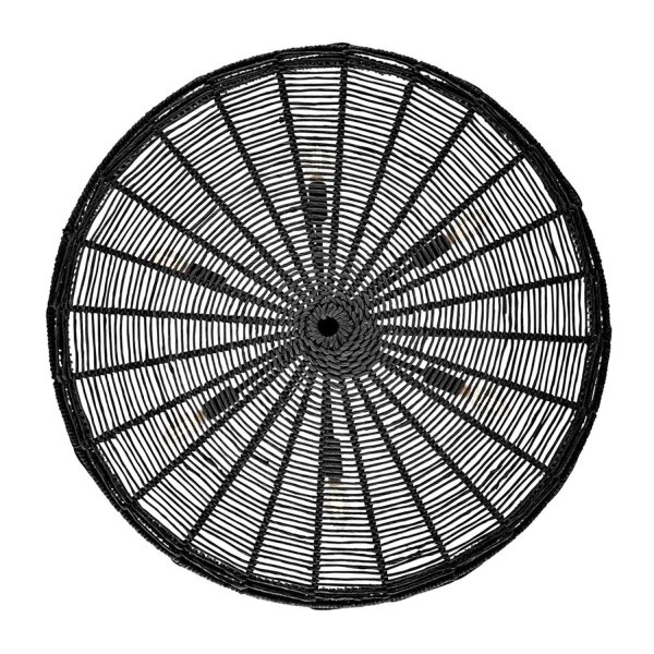 Pendelleuchte Rattan rund Ø 76,2 cm groß Schwarz Modern