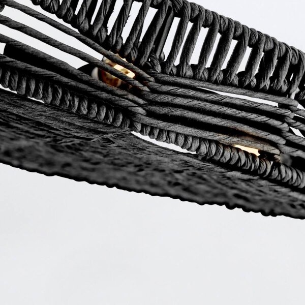 Pendelleuchte Rattan rund Ø 76,2 cm groß Schwarz Modern