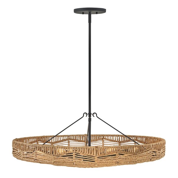 Hängeleuchte rund Ø 76,2 cm groß Rattan Korbschirm