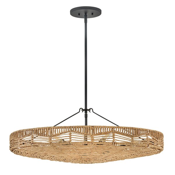 Hängeleuchte rund Ø 76,2 cm groß Rattan Korbschirm