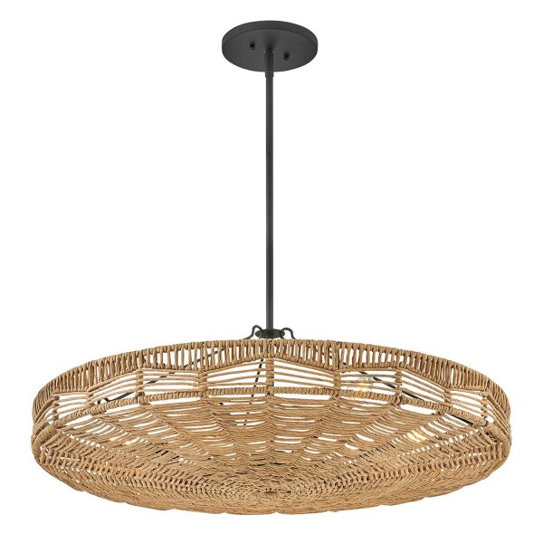Hängeleuchte rund Ø 76,2 cm groß Rattan Korbschirm