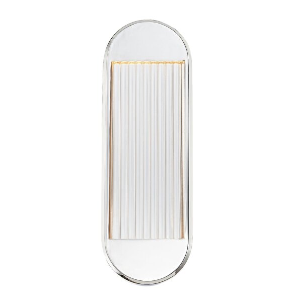 Wandleuchte LED H: 42,2 cm Metall Glas in Nickel poliert