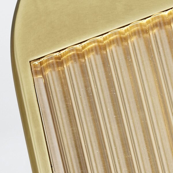 LED Wandlampe Metall Glas H: 42,2 cm in Messing Antik