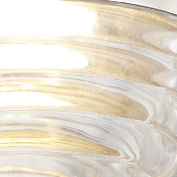Wandlampe LED rund Ø 14,3 cm Metall Glas in Nickel poliert